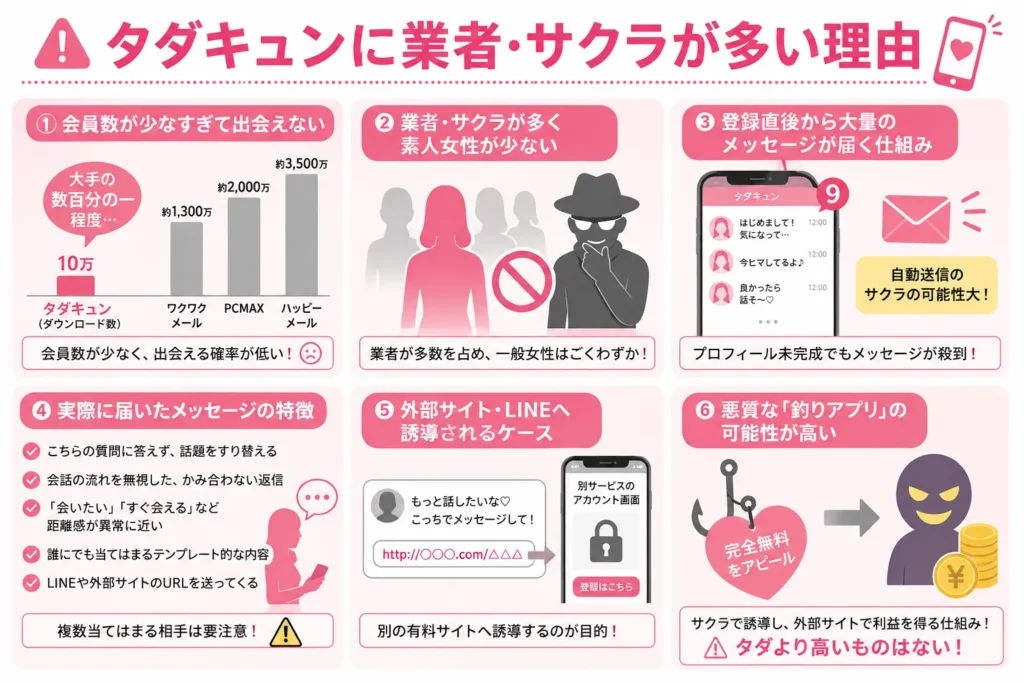 タダキュンに業者・サクラが多い理由